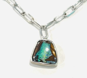 photo of Australian Boulder Opal pendant on 18'' sterling silver chain item 001-230-01362