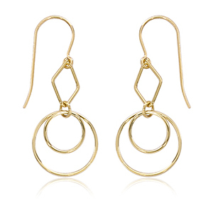 photo of 14 karat yellow gold mini circle duo hoop earrings item 001-315-00662