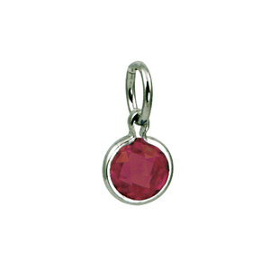 photo of Sterling silver synthetic July round birthstone charm item 001-410-00644