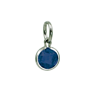 photo of Sterling silver synthetic September round birthstone charm item 001-410-00700