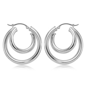 photo of Sterling silver double hoop earrings item 001-704-00213