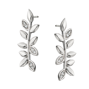photo of Sterling silver Vine earrings with diamond accents item 001-704-00281