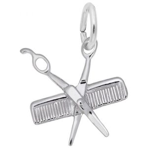 photo of Sterling silver comb & scissors charm item 001-710-03779