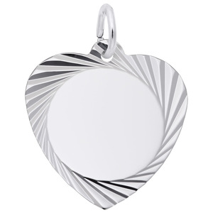 photo of Sterling silver engravable Heart Disc with edge item 001-710-03805