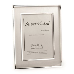photo of 8x10 silver plated brushed finish picture frame item 001-905-01241