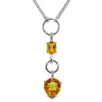 photo of Sterling silver 18'' chain with 3.60 carat total weight citrine pendant item 001-230-01124
