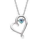 photo of Sterling Silver 18'' chain with shimmering blue topaz heart pendant item 001-230-01208