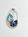 photo of Sterling silver blue topaz and iolite pendant (chain not included) item 001-230-01256
