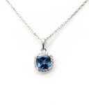 photo of Sterling silver with lab created December and cz halo pendant with 18'' chain item 001-230-01316