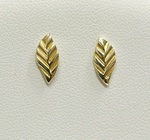 photo of 14 karat yellow gold small leaf earrings item 001-315-00652