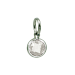 photo of Sterling silver synthetic April 5mm round birthstone charm item 001-410-00657