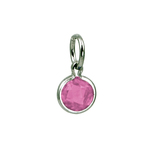 photo of Sterling silver synthetic October round birthstone charm item 001-410-00703